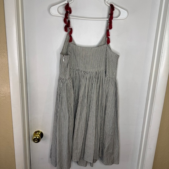 Samant Chauhan Dresses & Skirts - Samant Chauhan Striped w/ Red Accent Tassels Babydoll Dress